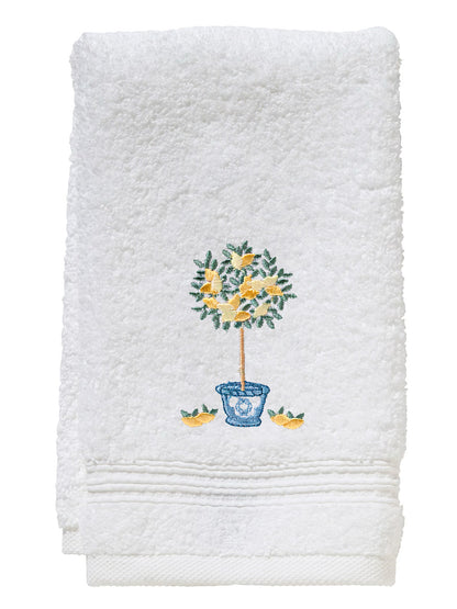 Guest Towel, Terry, Embroidered Topiary