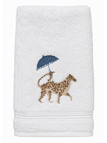Guest Towel, Terry, Embroidered Chinoiserie