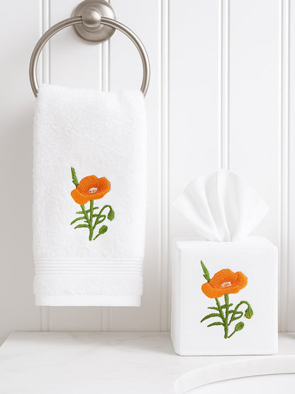 Guest Towel, Terry, Poppy (Tangerine)
