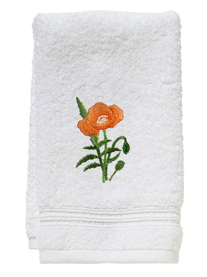 Guest Towel, Terry, Embroidered Blooms