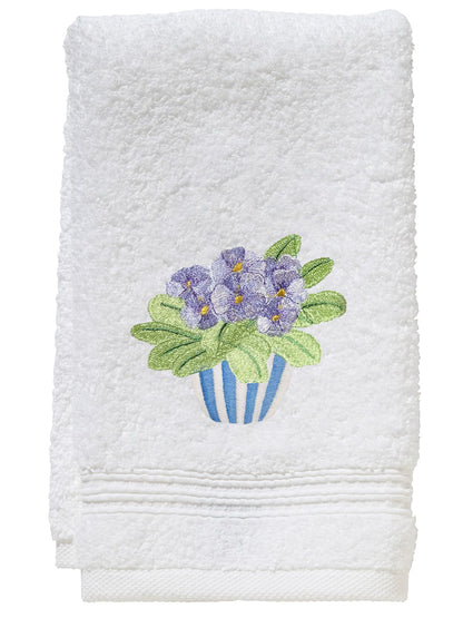 Guest Towel, Terry, Pot of Pansies