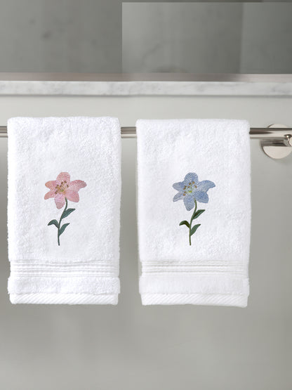 Guest Towel, Terry, Starburst Lily