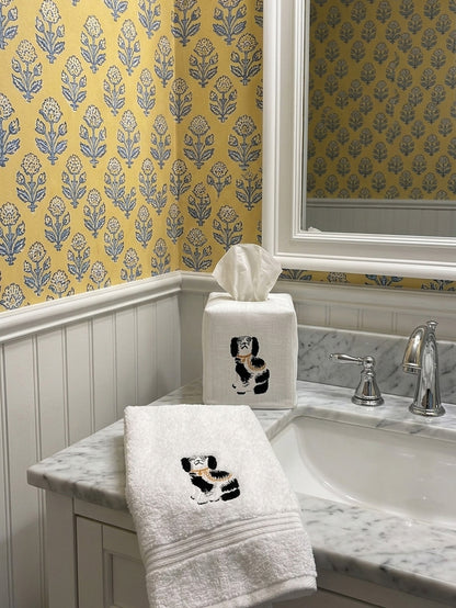 Tissue Box Cover, Embroidered Animals