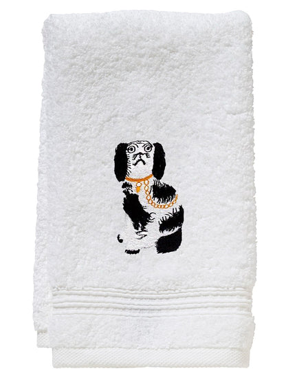 Guest Towel, Terry, Embroidered Chinoiserie