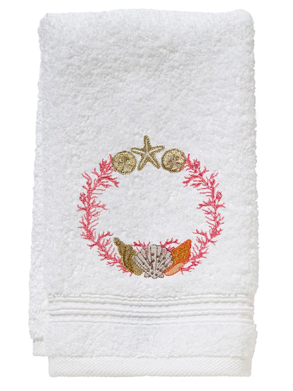 Guest Towel, Terry, Shell Wreath