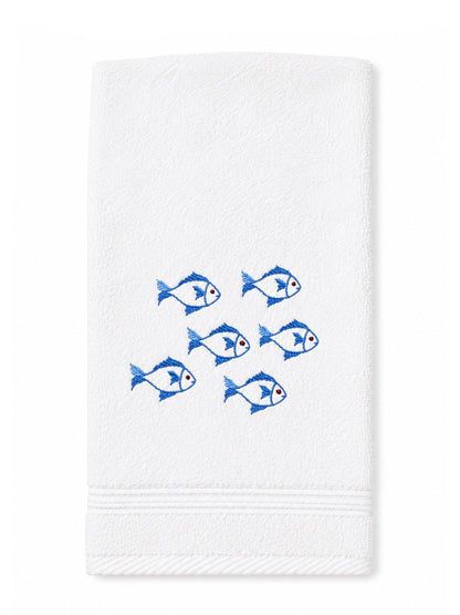 Guest Towel, Terry, Embroidered Fish