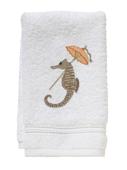 Guest Towel, Terry, Seahorse Umbrella