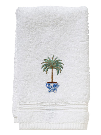 Guest Towel, Terry, Embroidered Topiary