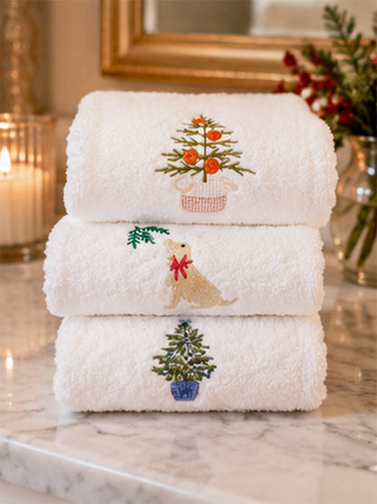 Fingertip Guest Towel, Terry, Christmas Designs