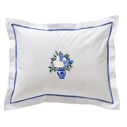 Boudoir Pillow Cover, Embroidered Botanical