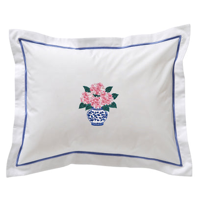 Boudoir Pillow Cover, Embroidered Botanical