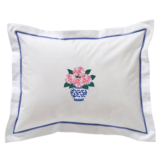 Boudoir Pillow Cover, Embroidered Botanical