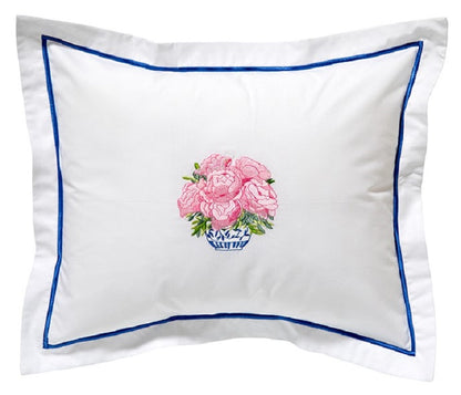 Boudoir Pillow Cover, Embroidered Botanical