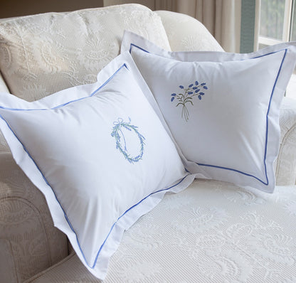 Boudoir Pillow Cover, Embroidered Botanical