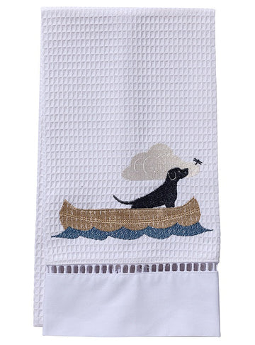 Guest Towel, Ladder Lace, Embroidered Animals