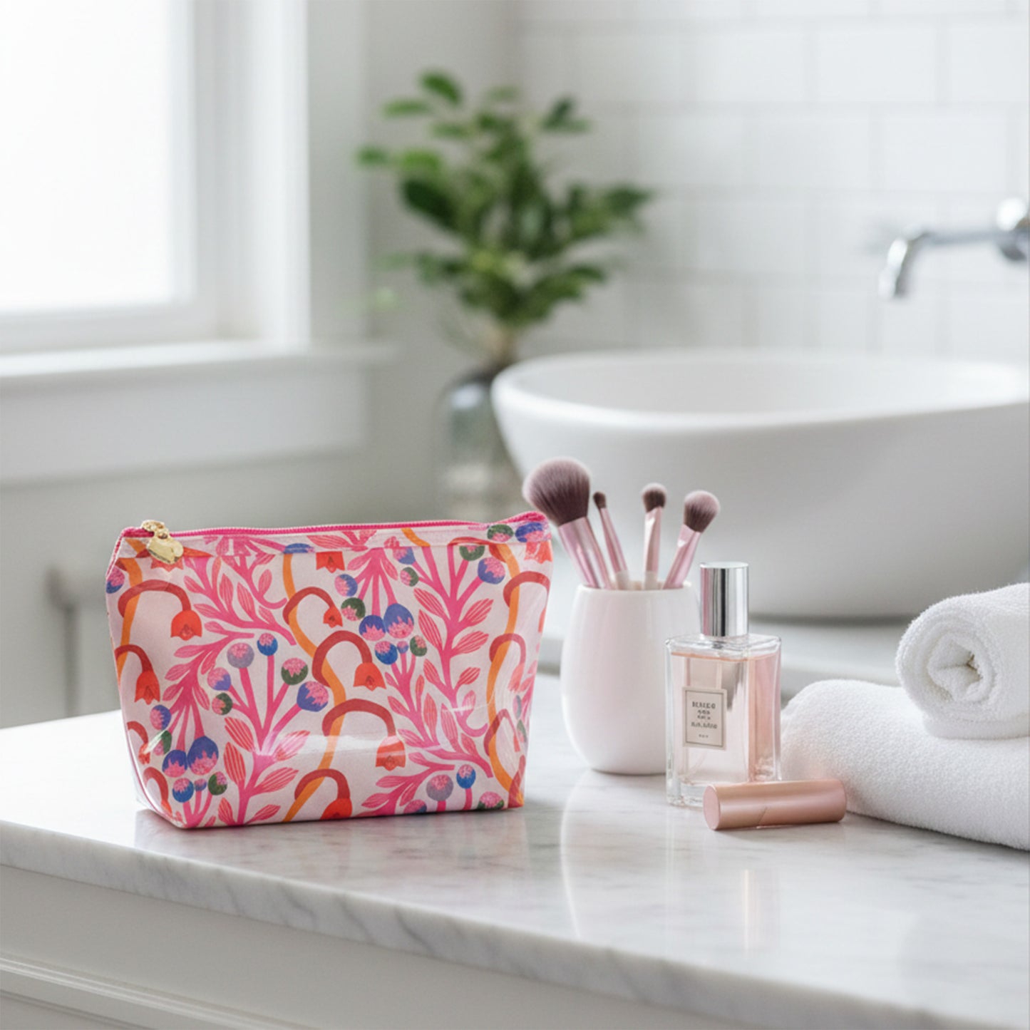 Cosmetic Bag (Small), Strawberry Vine