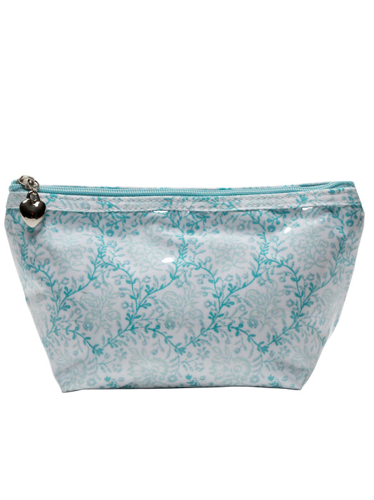 Cosmetic Bag (Small), Trellis (Aqua)