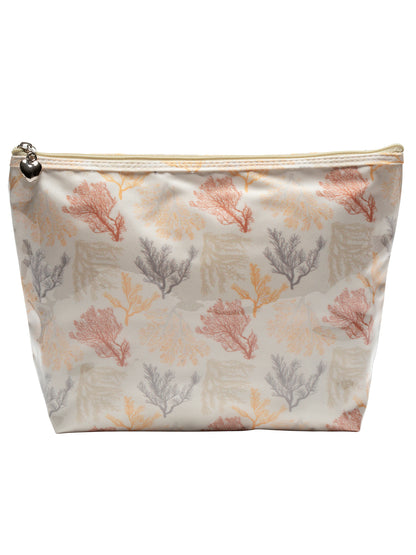 Cosmetic Bag (Medium), Cotton/Waterproof PVC, Coral beige