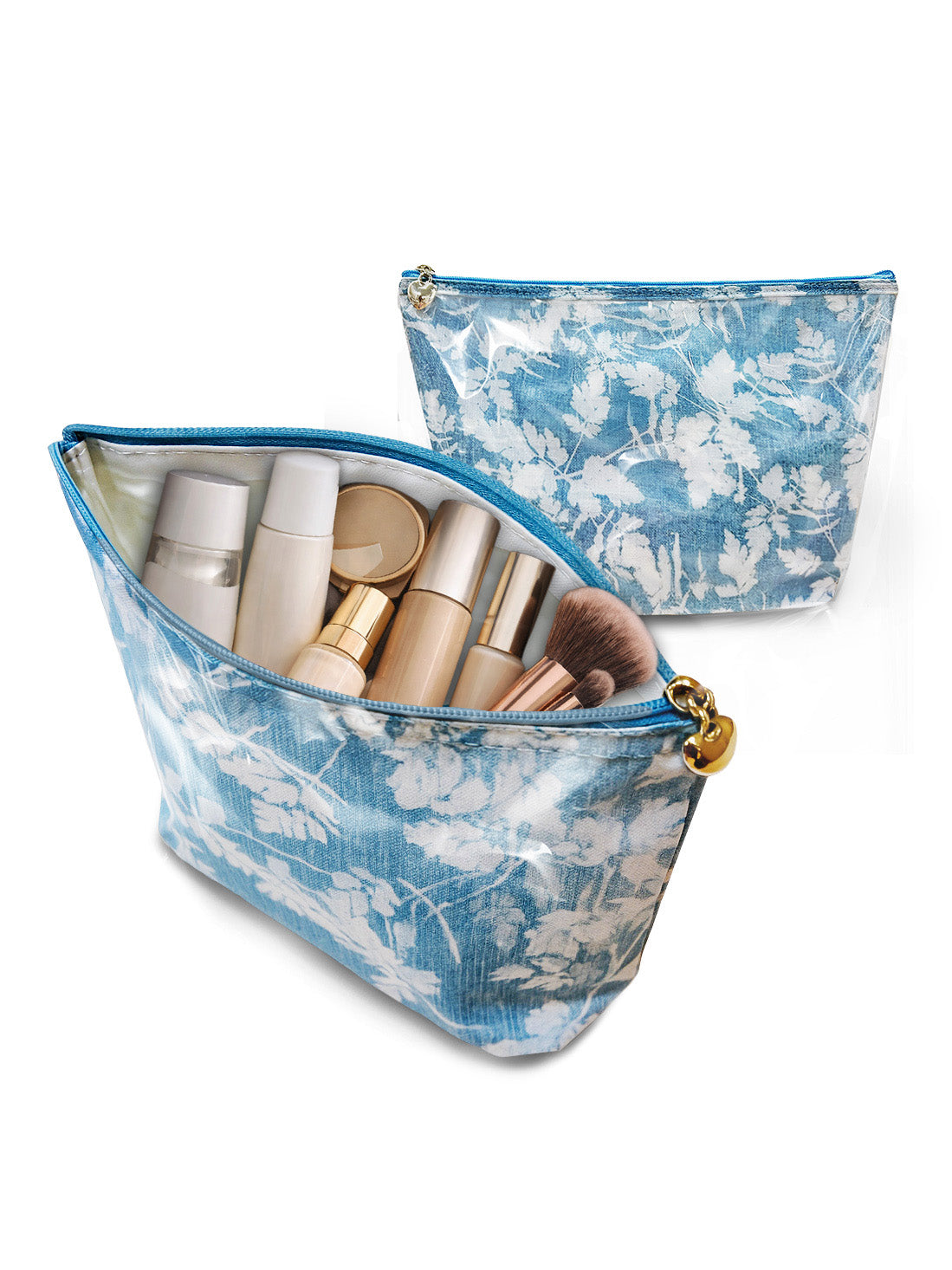 Cosmetic Bag (Medium), Gerbera (Aqua)