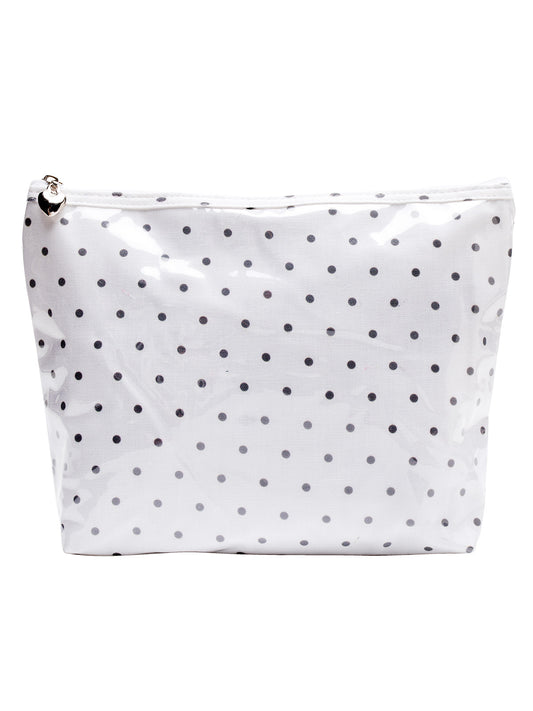 Cosmetic Bag (Medium), Cotton/Waterproof PVC, Polka Dot