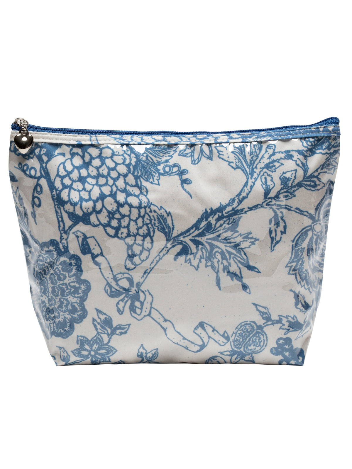 Cosmetic Bag (Medium), Floral Denim