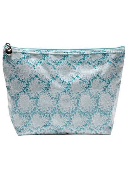 Cosmetic Bag (Medium), Floral Denim