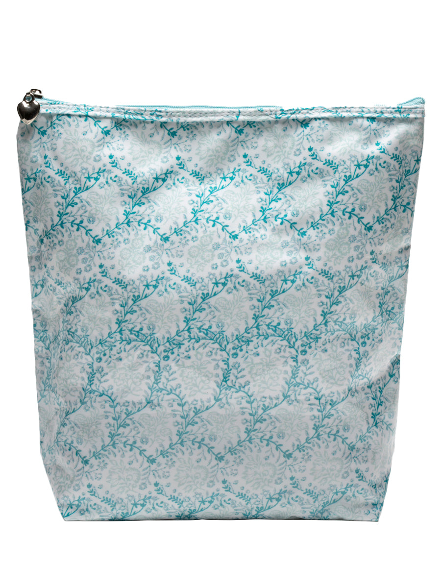 Cosmetic Bag (Large), Trellis (Aqua)