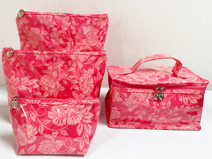 Cosmetic Bag (Medium), Peonies (Pink)