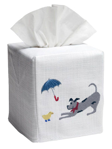 Tissue Box Cover, Embroidered Children