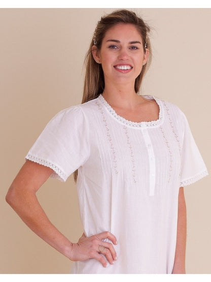 Lynn White Cotton Nightgown