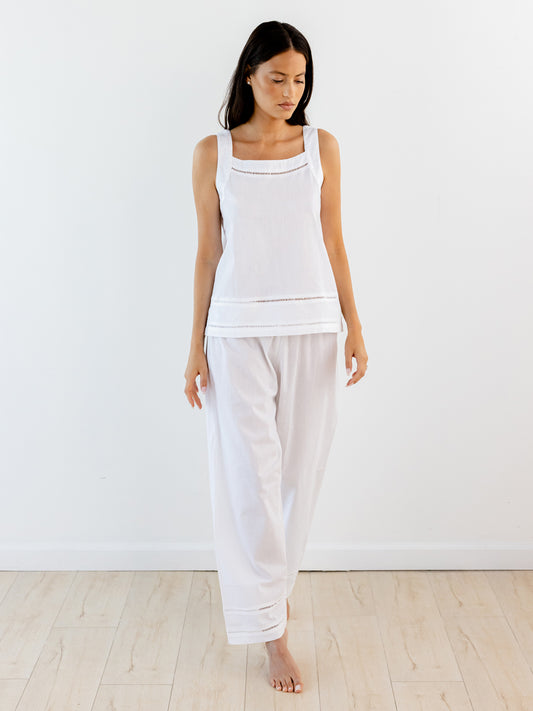 Francine White Cotton PJ Set