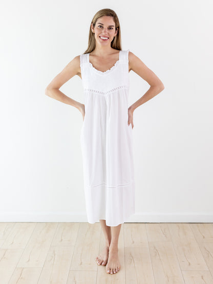 Cecily White Cotton Nightgown
