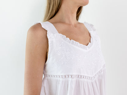 Cecily White Cotton Nightgown