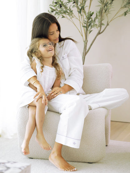 Luna White Cotton Pajamas