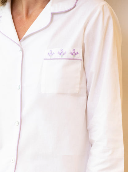 Luna White Cotton Pajamas