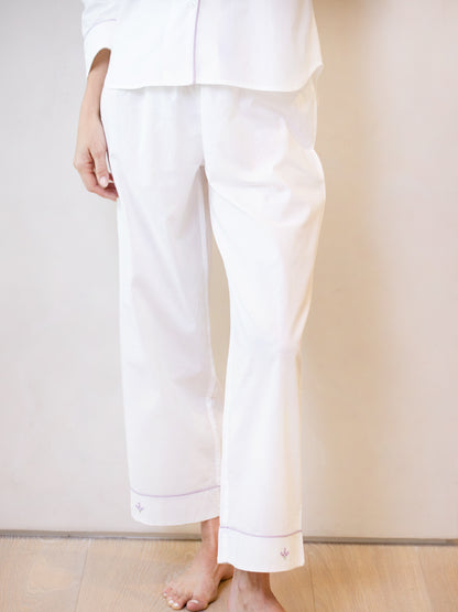 Luna White Cotton Pajamas