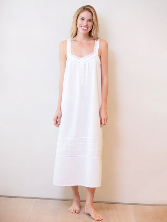 Hazel White Cotton Nightgown *New Style* - Preorder