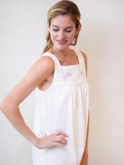 Violet White Cotton Nightgown *Anniversary Style*