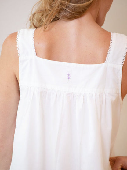 Violet White Cotton Nightgown *Anniversary Style*