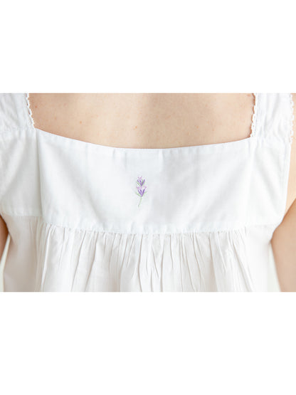 Violet White Cotton Nightgown