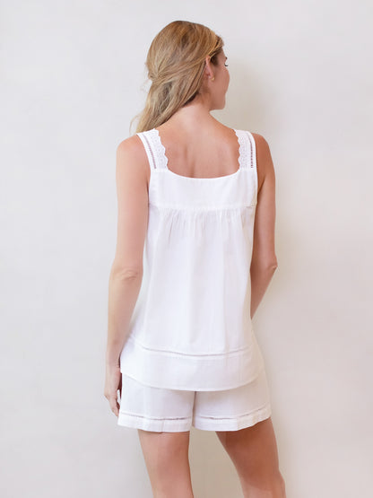 Poppy White Cotton Pajamas