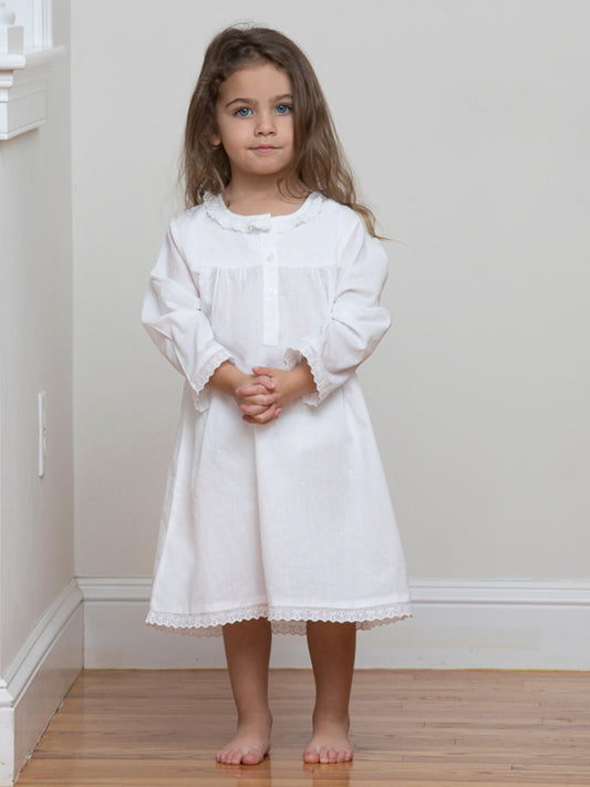 Annie White Cotton Dress, Lace