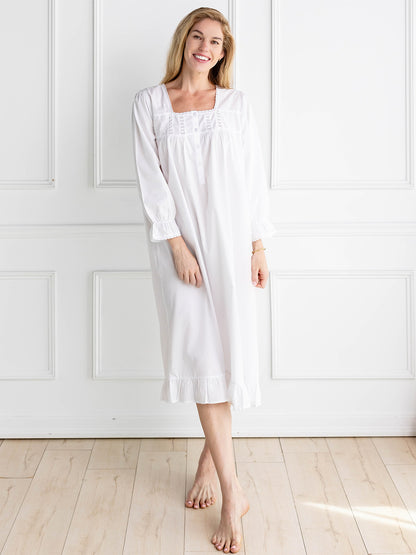 Tessa White Cotton Nightgown