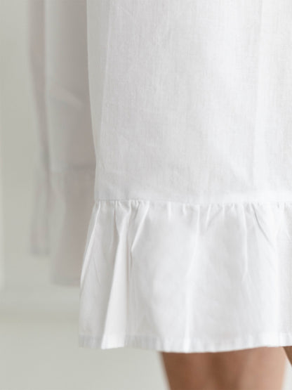 Tessa White Cotton Nightgown