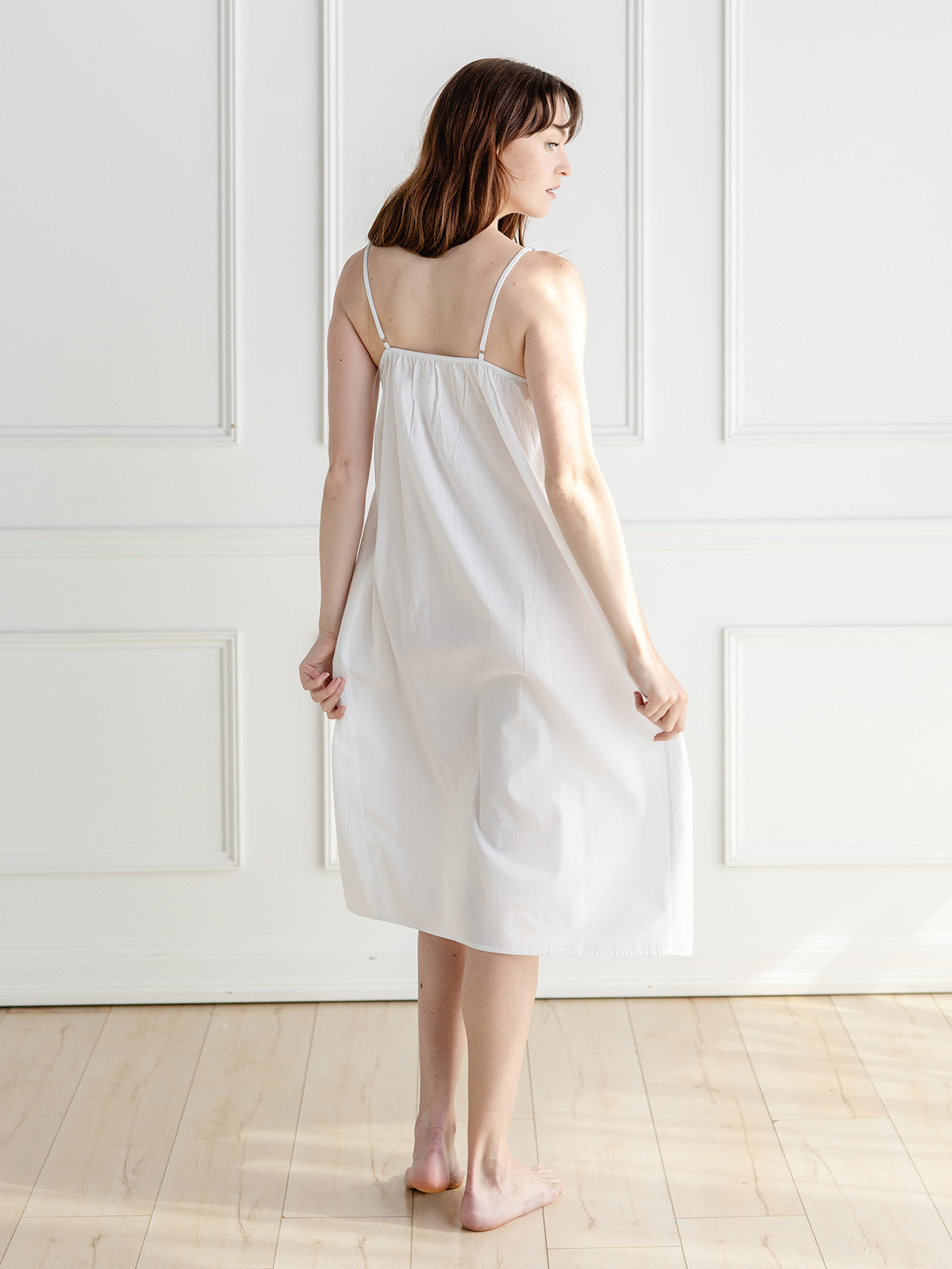 Odette White Cotton Nightgown