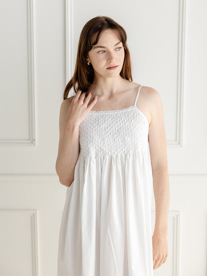 Odette White Cotton Nightgown