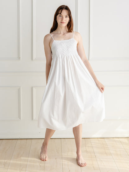Odette White Cotton Nightgown