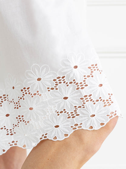 Eloise White Cotton Nightgown