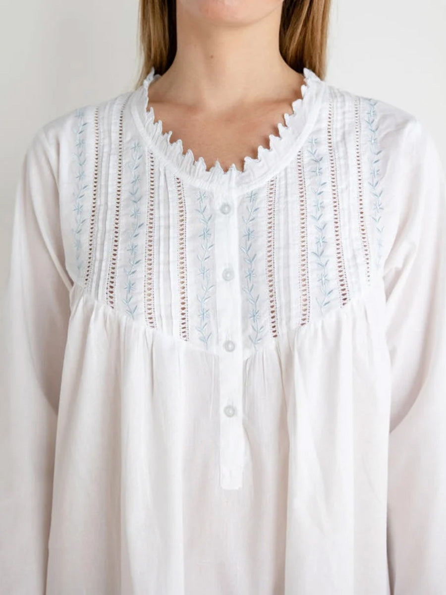 Emily White Cotton Nightgown