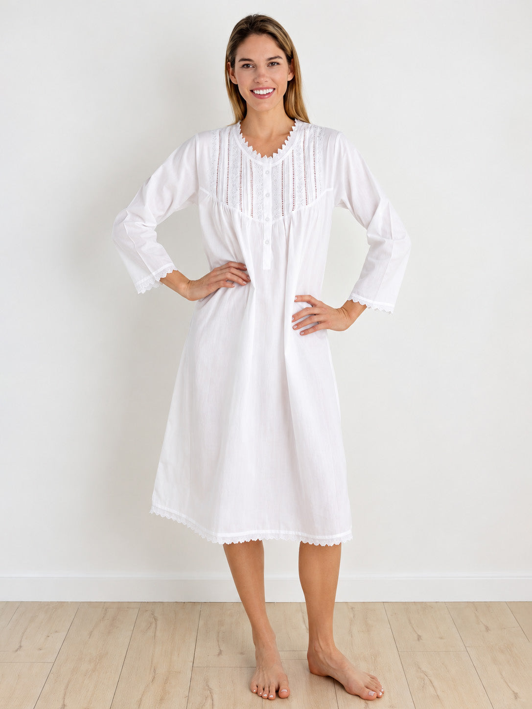 Emily White Cotton Nightgown